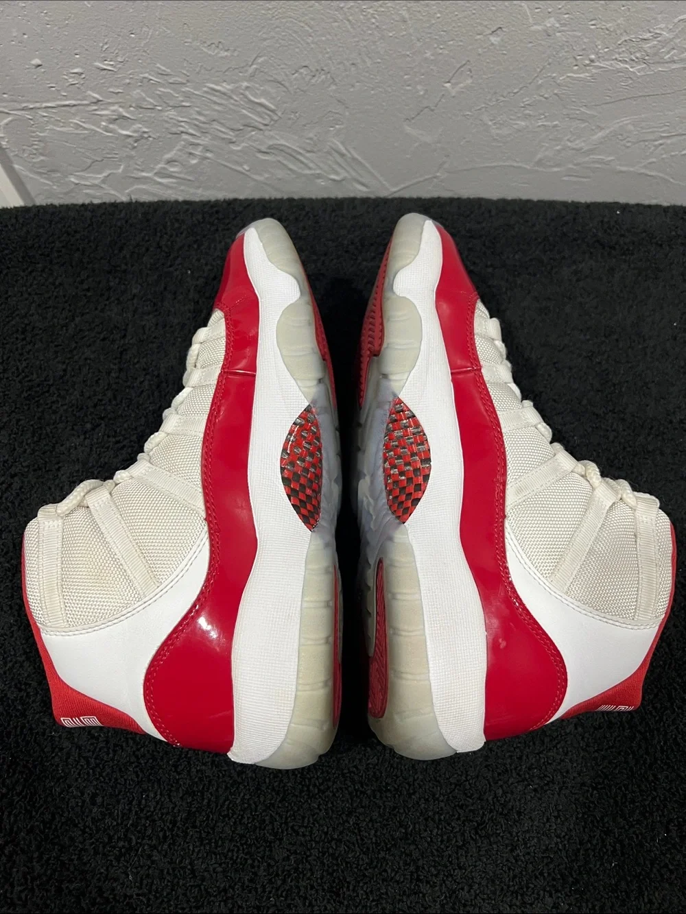 🔥🏀 NIKE AIR JORDAN 11 Retro High Patent Cherry Red White Big Kids Sz 6.5Y - EUC